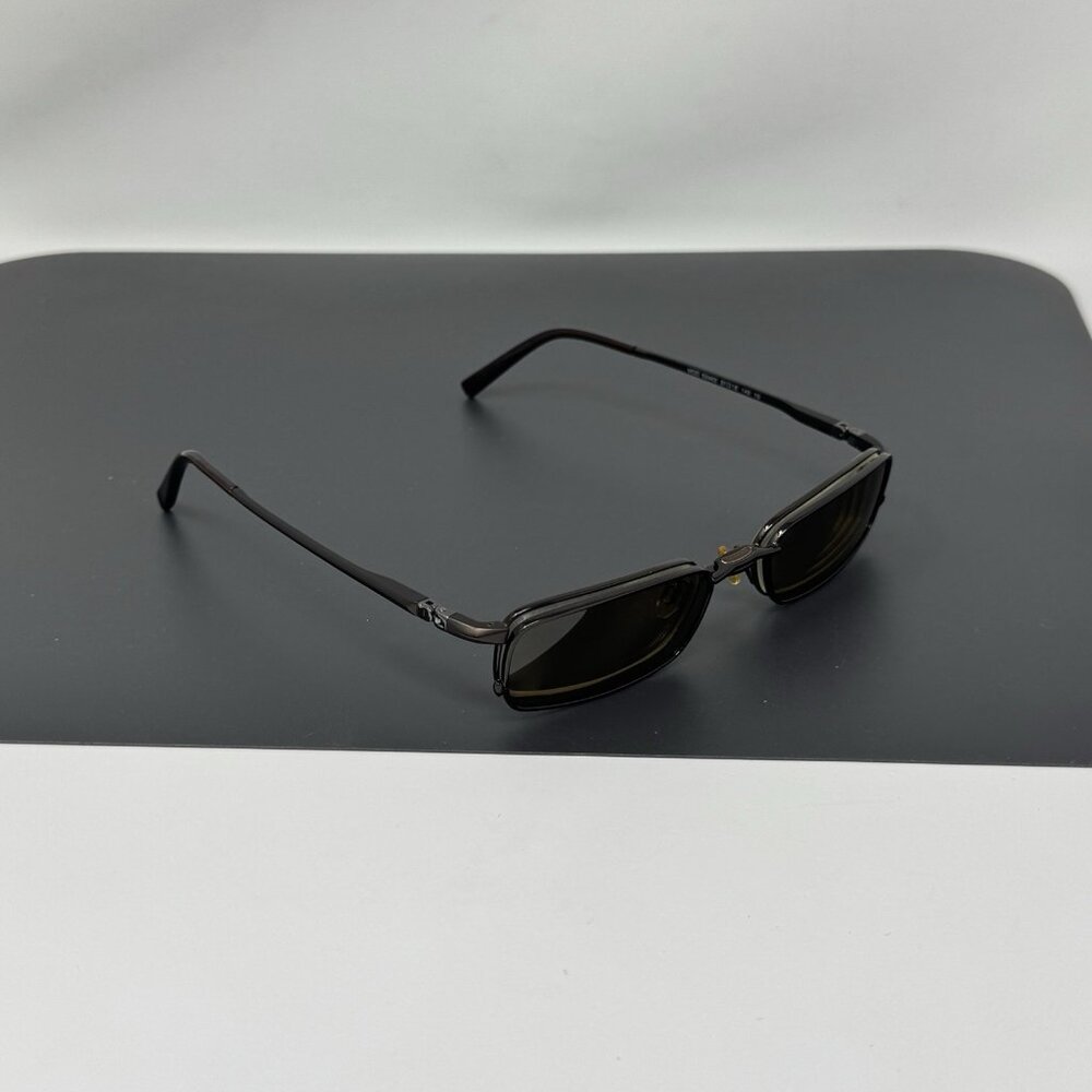 EASYCLIP S2463 51/18/140 BROWN 10 EYEGLASSES W/ Magnetic Polarized Clip Sunglass